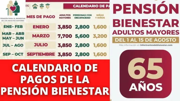 Calendario de pagos bienestar