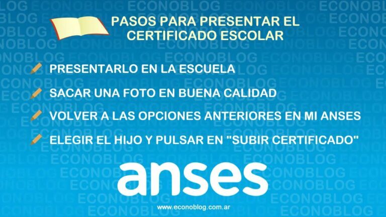 Certificado escolar anses